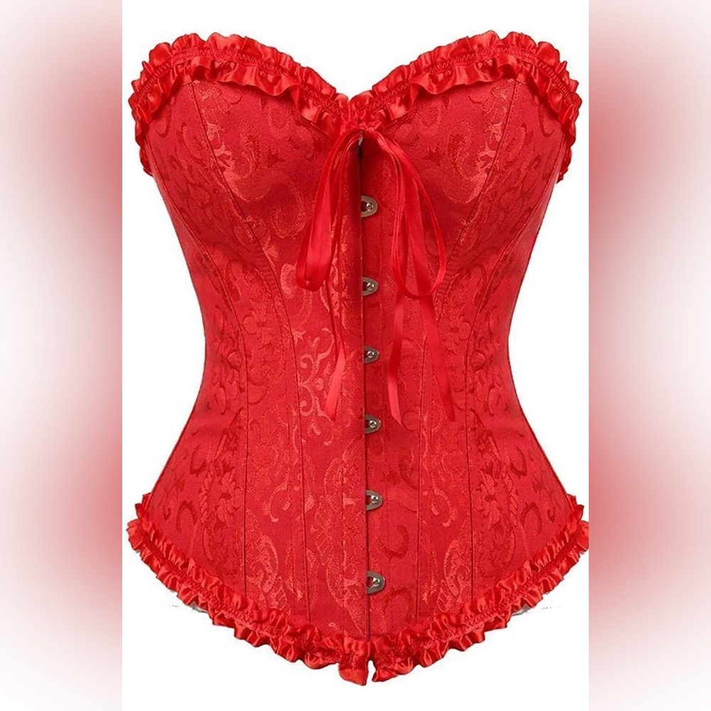 EVAbaby Women Sexy Floral Boned Corset Overbust Body Shaper Bustier SZ. XL
